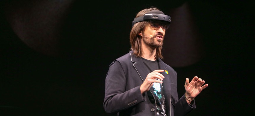 Microsoft Technical Fellow Alex Kipman unveils HoloLens 2 at MWC Barcelona.