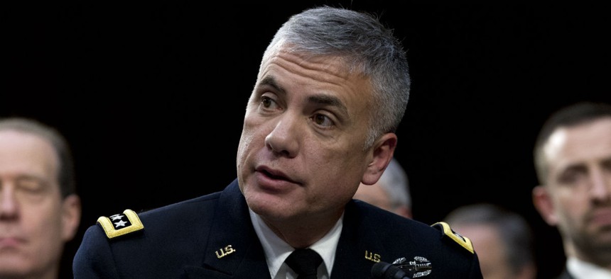 National Security Agency director and head of U.S. Cyber Command Gen. Paul Nakasone testifies on Capitol Hill.