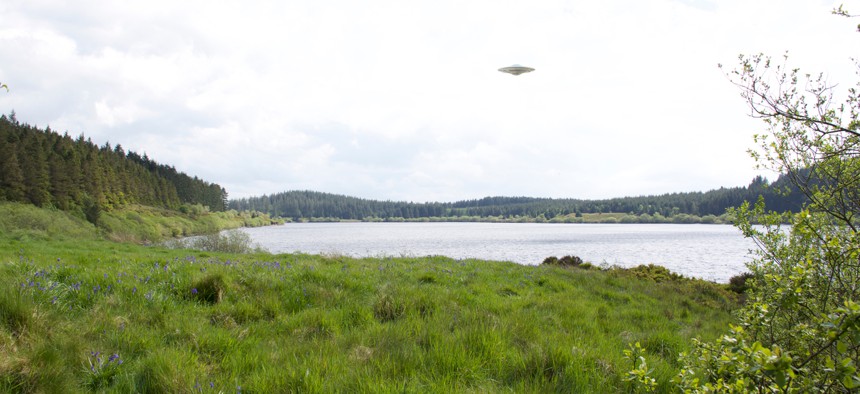 CGI image of an unidentified flying object.