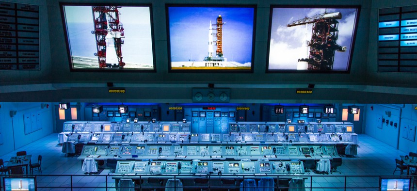 The Apollo mission launch control center.