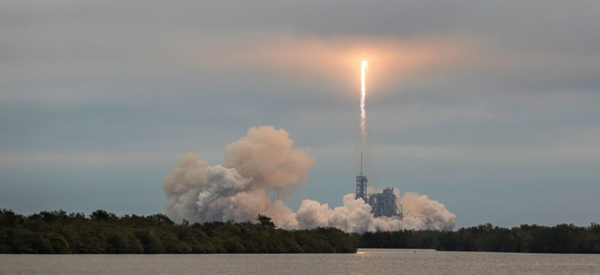 A SpaceX debuts Falcon 9 launch in 2017.