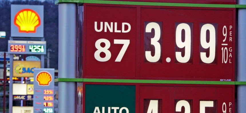 Gas signs in Breezewood, Penn., in 2012.