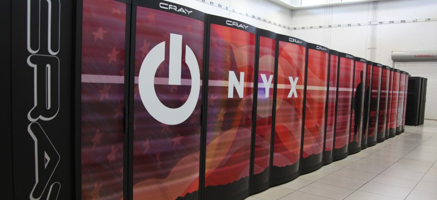 Using Onyx, pictured here, and other high-performance computing assets, the Department of Defense High Performance Computing Modernization Program is using its resources to help the federal response in combatting COVID-19 across the nation. 