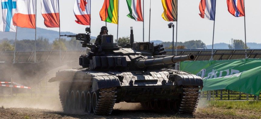 A NATO tank demonstration in 2019.