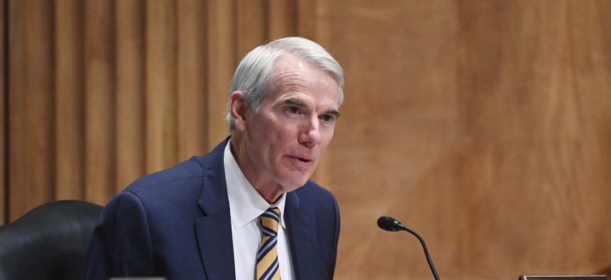 Senate Homeland Security and Governmental Affairs Committee Ranking Member Sen. Rob Portman, R-Ohio, speaks during a Senate Homeland Security and Governmental Affairs Committee on unaccompanied minors at the southern border, Thursday, May 13, 2021, on Capitol Hill in Washington.