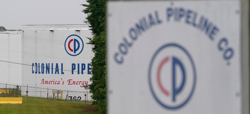 The entrance of Colonial Pipeline Company is shown Wednesday, May 12, 2021, in Charlotte, N.C.