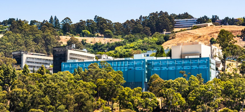July 13, 2019 Berkeley / CA / USA - View towards Lawrence Berkeley National Laboratory (LBNL) at UC Berkeley is a US national lab that conducts scientific research on behalf of the Department Energy