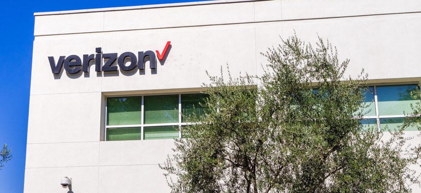 Oct 9, 2018 San Jose / CA / USA - Verizon headquarters in Silicon Valley; Verizon Communications Inc is an American multinational telecommunications conglomerate