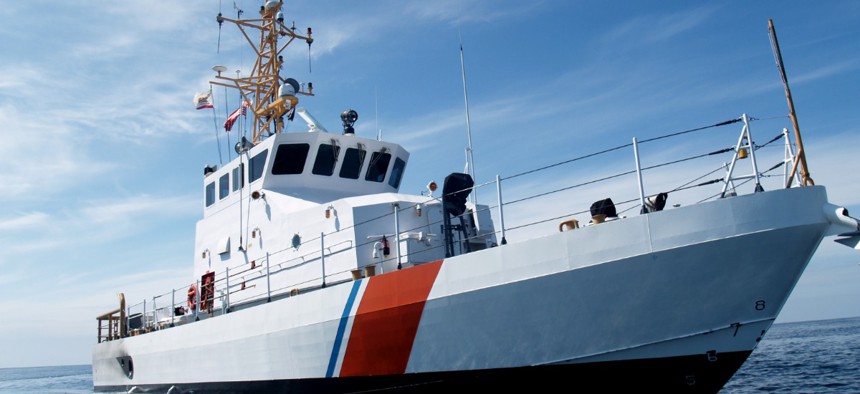 A United States Coast Guard Cutter of the Marine Protector class. This is an 87 'vessel capable of 30+ knots and it is used for law enforcement, and search and rescue operations.