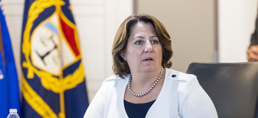 Deputy Attorney General Lisa Monaco speaks at the Bureau of Alcohol, Tobacco and Firearms headquarters in Washington, Thursday, July 22, 2021. 