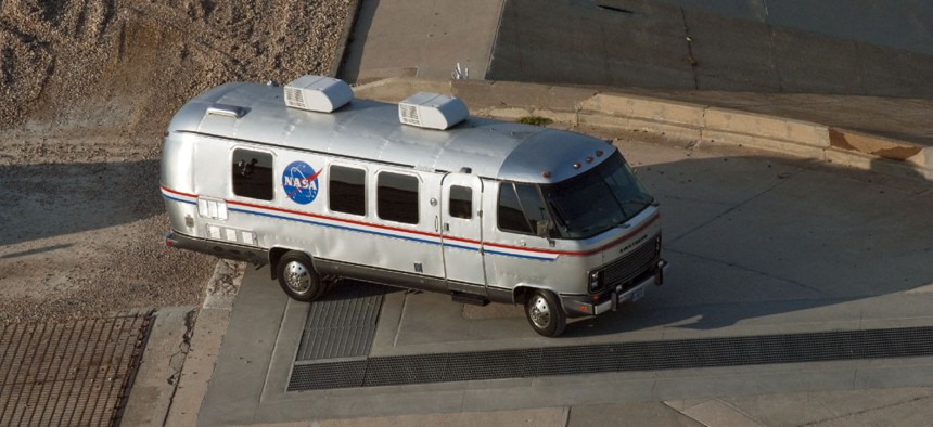 NASA's Astrovan in action at at 2011 launch.