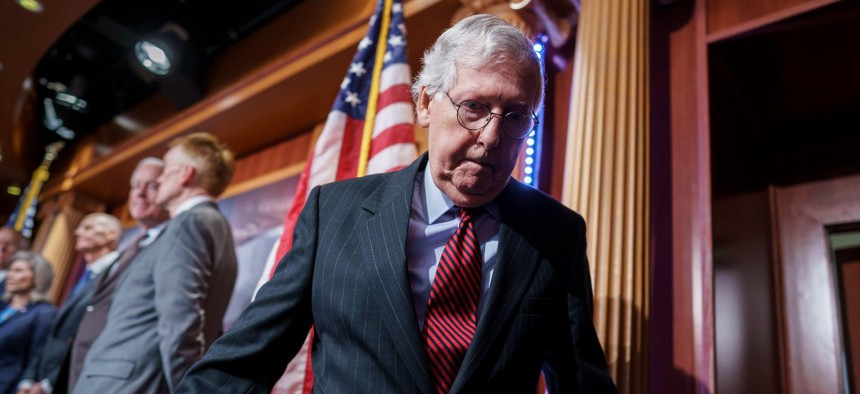 Senate Minority Leader Mitch McConnell, R-Ky., had warned Democrats that Republicans would block the House-passed measure to keep the government funded and suspend the federak debt limit.