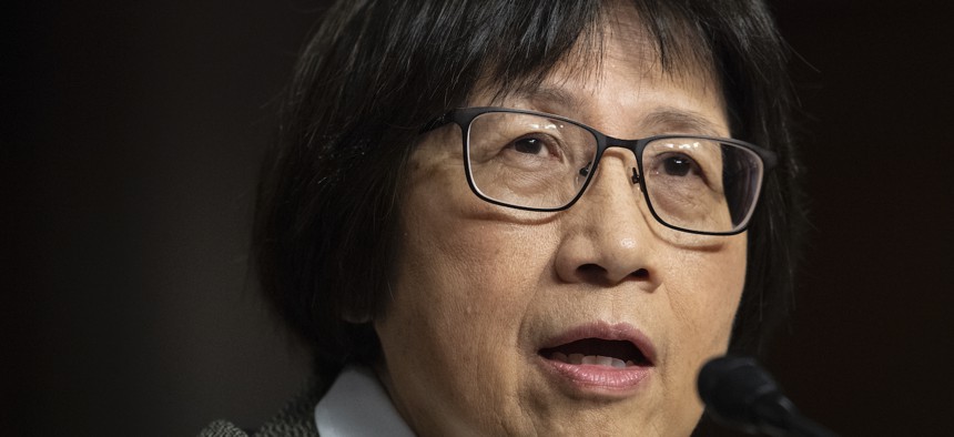 Heidi Shyu speaks during her confirmation hearing to be Defense undersecretary for research and engineering in Washington on May 25, 2021.