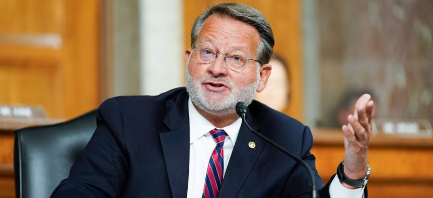 Sen. Gary Peters., D-Mich., speaks during a Senate Armed Services Committee hearing Sept. 28.