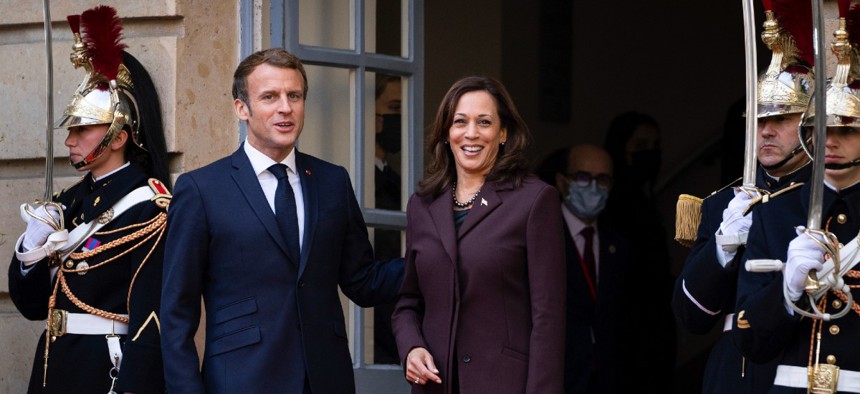 President Kamala Harris to the Paris Conference on Libya in Paris, Friday, Nov. 12, 2021.