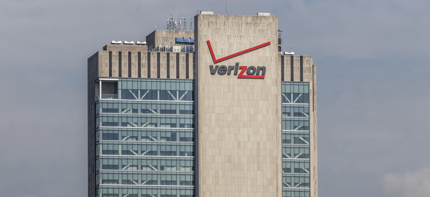 New York - Circa August 2019: The Verizon Building at 375 Pearl Street. 