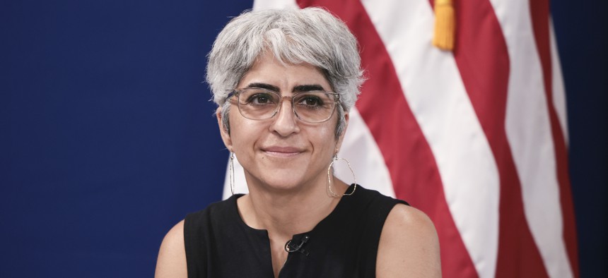OPM Director Kiran Ahuja participates in a roundtable discussion, Oct. 21, 2021