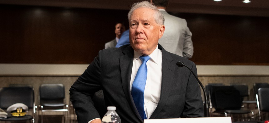 Frank Kendall at his May, 2021 confirmation hearing to serve as Air Force secretary, May 25, 2021.