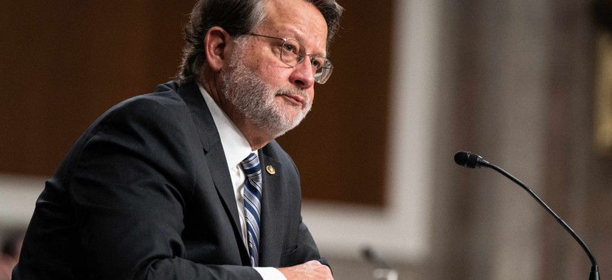 Sen. Gary Peters (D-Mich.) at a Senate hearing, March 25, 2021