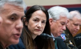  From left, FBI Director Christopher Wray, National Security Agency Director Gen. Paul Nakasone, Director of National Intelligence Avril Haines, CIA Director William Burns, and Defense Intelligence Agency Director Lt. Gen. Scott Berrier, testify during the House Select Intelligence Committee hearing titled Worldwide Threats, in Rayburn Building on Wednesday, March 8, 2022. 