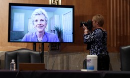GSA Administrator Robin Carnahan, shown here testifying at her confirmation hearing in June 2021.
