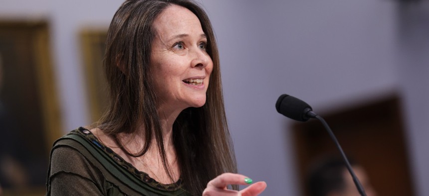 Cybersecurity and Infrastructure Security Agency (CISA) Director Jen Easterly testifies before a House Homeland Security Subcommittee, at the Rayburn House Office Building on April 28, 2022 in Washington, DC.