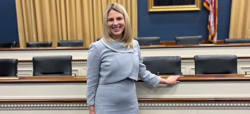 Amber Hart, co-founder of The Pulse of GovCon, in the House Small Business Committee hearing room on June 15, 2022.