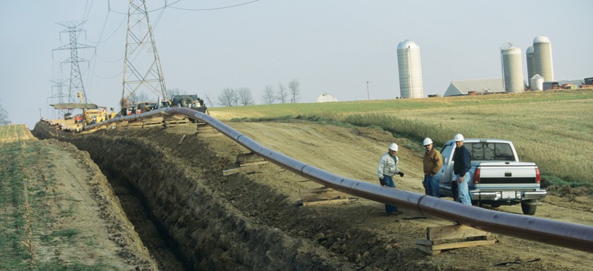A natural gas pipeline in Washtenaw County, Michigan.
