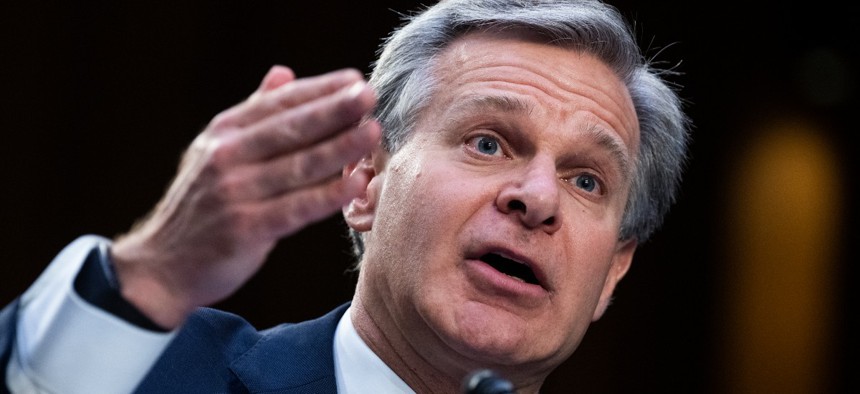 FBI Director Christopher Wray, testifies during the Senate Judiciary Committee hearing titled Oversight of the Federal Bureau of Investigation, in Hart Building on Thursday, August, 4, 2022.