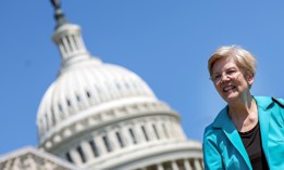 Sen. Elizabeth Warren (D-Mass.), shown here at a July 2022 event, co-signed a letter urging officials to increase the use of suspension and debarment penalties.