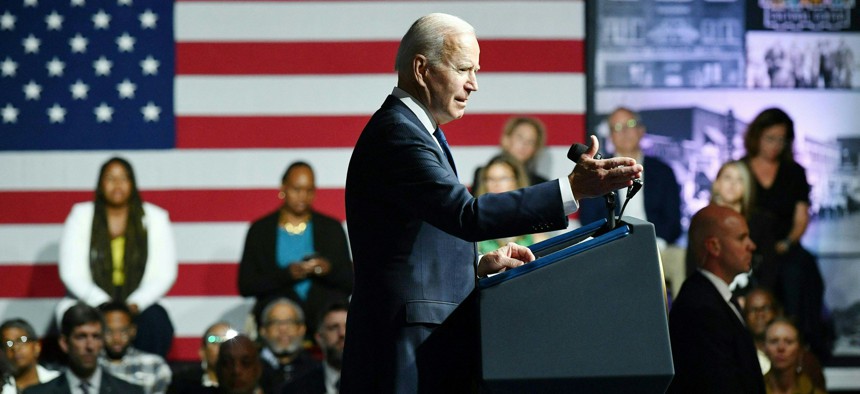 President Joe Biden speaks during a commemoration of the 100th anniversary of the Tulsa Race Massacre at the Greenwood Cultural Center in Tulsa, Oklahoma, on June 1, 2021.