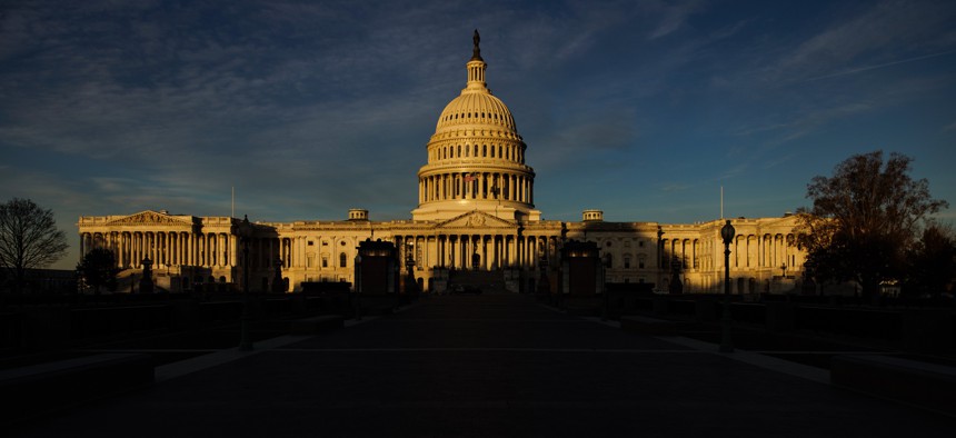  The rising sun creeps across the US Capitol dome on November 8, 2022 in Washington, D.C.