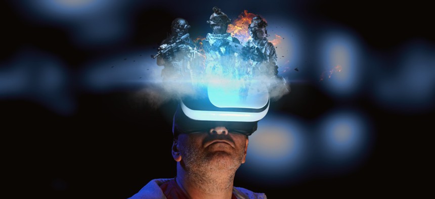 Defense firms are partnering to develop improved virtual reality environments for gaming, exercising, modeling and simulation.