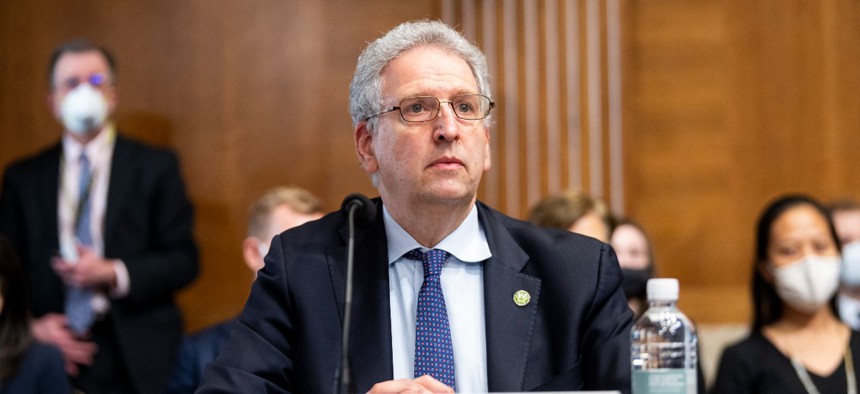  Federal Energy Regulatory Commission chairman Richard Glick waits to testify during the Senate Energy and Natural Resources Committee hearing on Thursday, March 3, 2022.