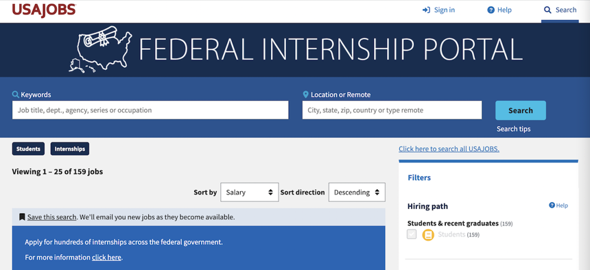 The tool’s rollout is the latest in a string of actions by the Biden administration to try to revitalize internship programs across the federal government.