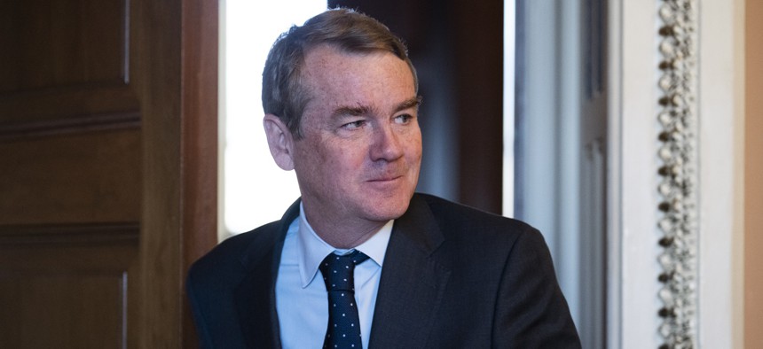 Sen. Michael Bennet, D-Colo., is seen after the senate luncheons on Tuesday, December 13, 2022. Bennet introduced legislation May 11 that would require agencies to designate senior officials in charge of responsible emerging technology.