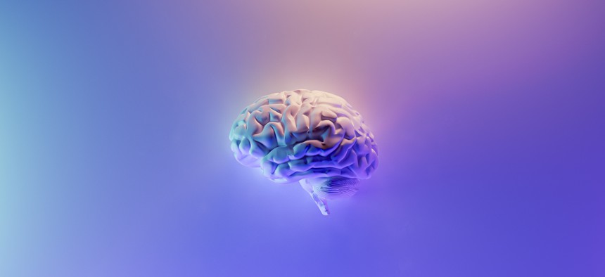 A digital rendering of the human brain. 