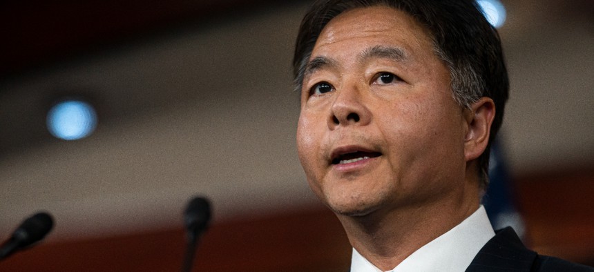 Rep. Ted W. Lieu, D-Calif., speaks during a press conference with incoming House Democratic Leadership at the U.S. Capitol on December 13, 2022 in Washington, D.C. Lieu has led a bipartisan effort to create a blue-ribbon panel for artificial intelligence.for 