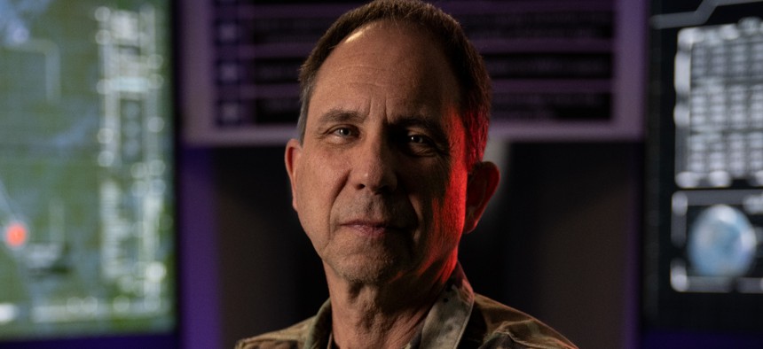 Lt Gen John Shaw, USSPACECOM deputy commander, poses for a photo at USSPACECOM headquarters, Peterson Space Force Base, Colo.