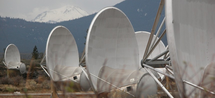 These 20-foot-wide instruments are part of the initial phase of a planned 350-dish Allen Telescope Array. They are designed and operated to consistently and systematically scan the skies for radio signals possibly sent by advanced civilizations from distant star systems and planets.