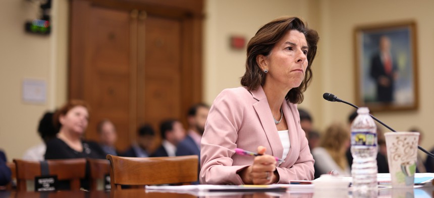 Commerce Secretary Gina Raimondo testifies before a House committee on Sept. 19, 2023