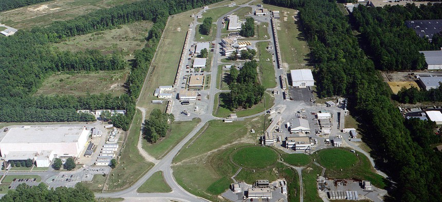 Aerial view of the Thomas Jefferson National Accelerator Facility.
