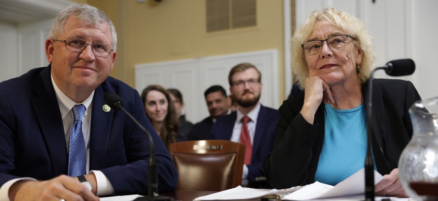 Reps. Frank Lucas , R-Okla, and Zoe Lofgren, D-Calif., shown here at a Rules Committee Hearing in July 2023, are backing an extension of a bill supporting research into quantum computing.