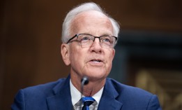 Sen. Jerry Moran, R-Kan., shown here at a committee hearing in September, is looking to codify NIST's AI risk management practices for federal procurement.