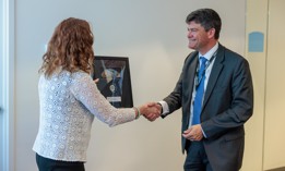 DC3 Director Jude Sunderbruch, shown here accepting an award from the Australian Federal Police on September 21 2023, warned that AI vs AI cyber conflict is coming.