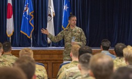 DISA commander Lt. Gen. Robert Skinner on a visit to  Yokota Air Base, Japan in July 2022.