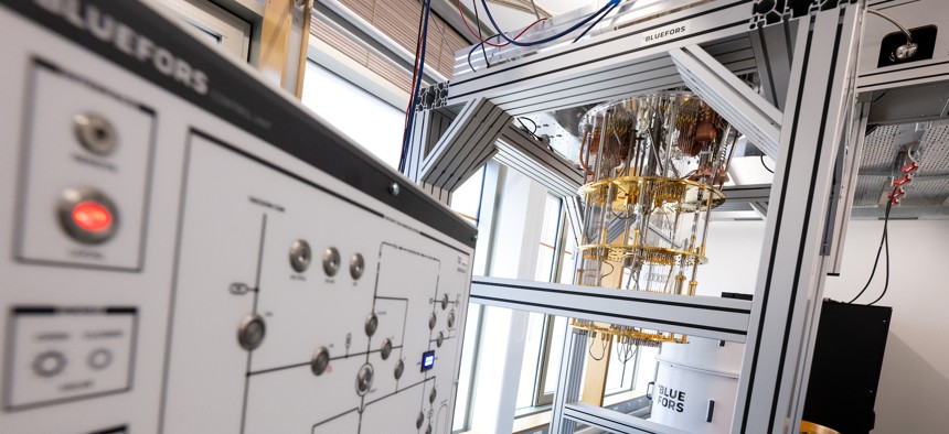 A cryostat from a quantum computer in Bavaria, Germany
