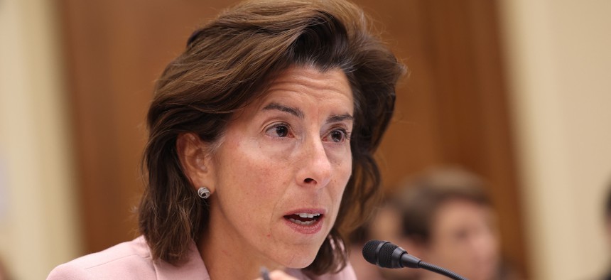 Commerce Secretary Gina Raimondo, shown here testifying before a House committee in September 2023, announced the creation of a new AI safety institute.