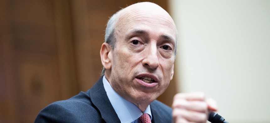 SEC Chairman Gary Gensler, shown here testifying on Capitol Hill in September 2023, says existing law can cover much of the use of AI by regulated financial institutions.