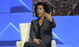 Commerce Secretary Gina Raimondo speaks at the opening session of the Asia-Pacific Economic Cooperation leaders' week in San Francisco in November 2023.